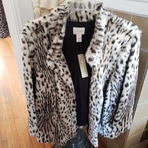 Chico's Faux Fur Leopard jacket
